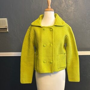 Zara Women's Vibrant Green Pea Coat